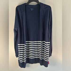 Women’s nautica striped navy and red boat cardigan coastal grandmother medium
